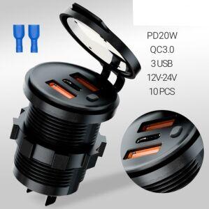 1045  USB   3  2USB+ Typec CR1045 () QC3.0 + PD20W + QC3.0 	.