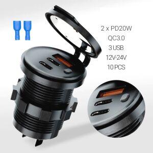 1050  USB   3  1USB+2 Typec CR1050 () QC3.0 + PD20W + PD20W