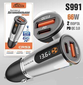 53 ��� USB �� 2 ������ " CARLIVE CR 53 QS3.0 /PD 30W ��������� � �������� " ������� ����.