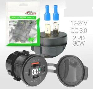 03 ��� USB ��� ������ 1USB + 2 type C AC 03 (�������) QC3.0 + 2PD ��������� + ������� ���/����