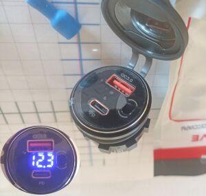 23 ��� USB ��� ������ 1USB + 1 type C AC 23 (�������) QC3.0 + 1PD ��������� + ������� ���/���� ������ 