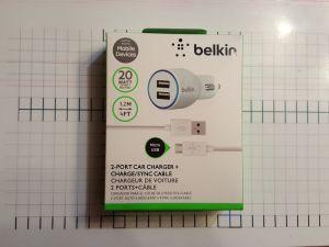 АЗУ USB " BELKIN 2 гнезда с шнуром MICRO V8 "