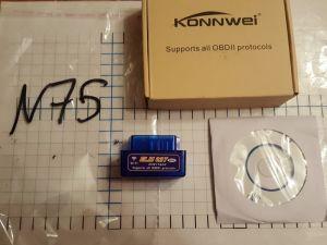 переходник АВТОКОМПЬЮТЕР - Wi-Fi ELM 327 ( или Super OBD) синий OTV ( № 75)