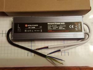 Б П LED ip67 250W slim mr12250 12V 20,8A 250W