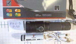 3 фон ручн аккумуляторный " FA-L3 -P50 " зярядка micro V8 , АКБ 18650 , диод P50 .