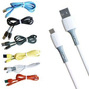 шнур micro TYPE-C - USB " G6 гелевый 1м " цвет разный .
