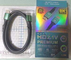  HDMI - HDMI 1,5M 8K 2.1 high speed 1,5 () -  .