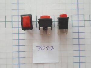 кнопка прямоугольная с фиксацией 7097 красная 220V 
