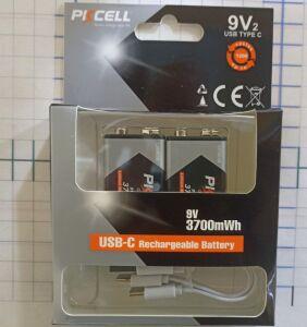��� PKCELL 9V ����� 6F22 3700mWh ( 420 maH ) ,Li-ion, ������ Type C ) ������ �� ������� 2 ��