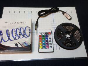 набор с контроллером " 50_50 " RGB 3 метра питание USB " TV Led strip " .