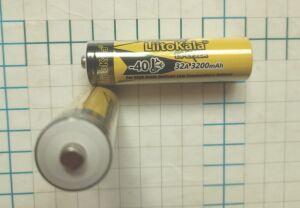 акб Li-ion 18650 3200mah " XS LiitoKala Lii-32 A - длинный нос " ( тест 3100 маh 8A 32 ома ) 