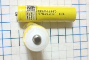 акб Li-ion 18650 2600mah " XS Желтый LiitoKala HDBE 134 - длинный нос " ( протестирован 2500 ма )