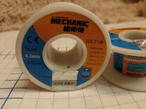 40 гр Припой пос-63 40гр. с канифолью " катушка 0,4mm MECHANIC "