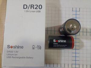  SOSHINE D 1,5V SOSHINE 6000 ( R-20,4000ma, 1,5V ,Li-ion,  Micro USB ( V8).