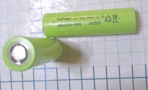  Li-ion 18650 2000mah " SunPower INR 2000mAh  -  20A " ( - 2000maH , 17 A  3- , )