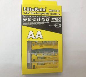 ��� LiitoKala AA 1,5V USB T36 ( 2400maH, ,Li-ion, ������ ������� Type C ) 1 ������ ������� �� 4 ���! .