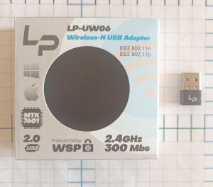 Wi - Fi адаптер LP - UW 06 ( chipset MTK 7601 ) маленькая грибком 300Mbps / 2,4 GHz .