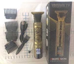 машинка для стрижки Vintage T9 Встроенный АКБ , LED , Type C , дракон 