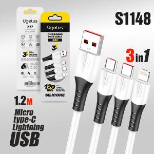 ������ x 83 3�1 Lightning/Micro/Type-C 1200mm Ugetus ����������� � ������� 